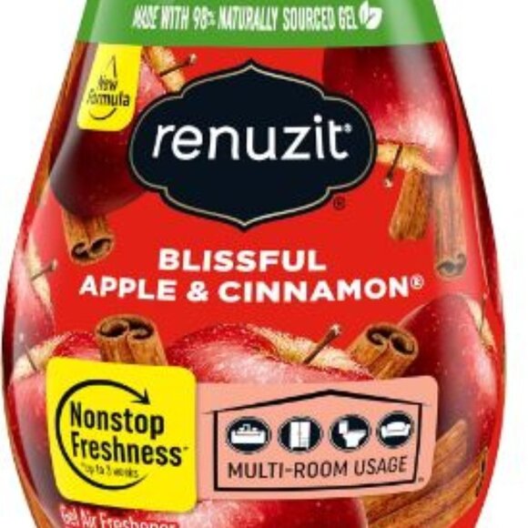Renuzit Air Freshener Blissful Apple & Cinnamon 7 oz 1 Gel Cone Home Scent Fall - Picture 1 of 5
